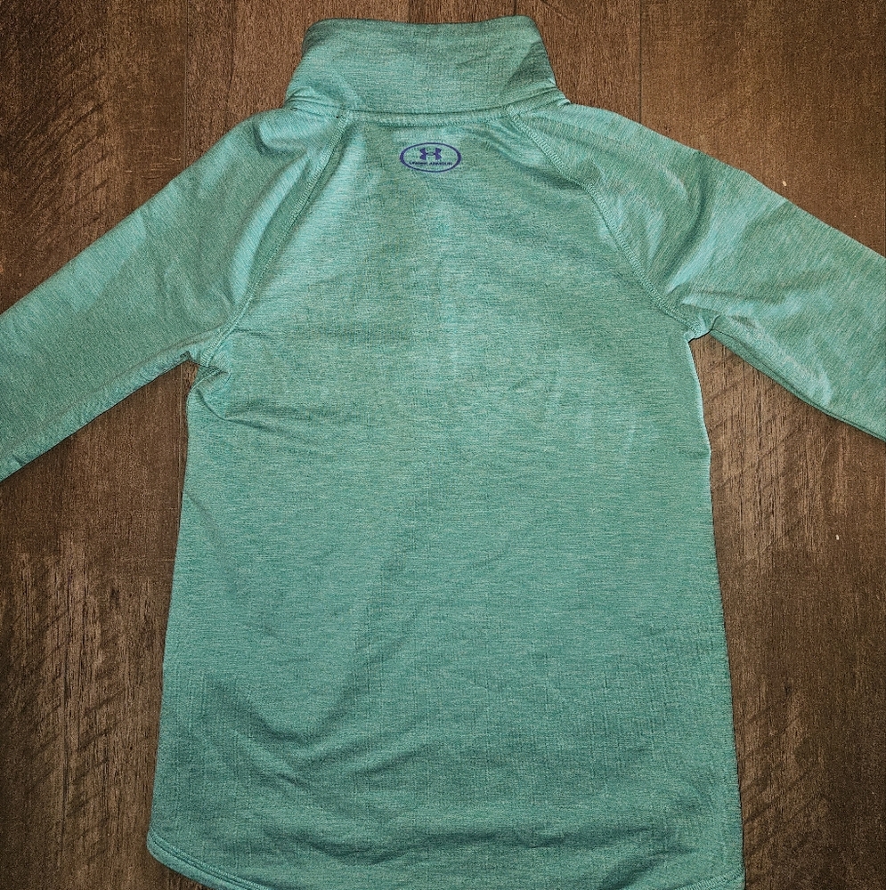 Under Armour Girls Teal & Purple 1/4 Zip-Up Pullover - Size Youth Large - Picture 5 of 7